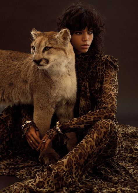 Animal Fashion Editorial, Cartier Shop, Fur Coat Photoshoot, Art Deco Textiles, Editorial Photo Shoot, Tiger Print Dress, Animal Photoshoot, Grazia Magazine, Leopard Print Fashion