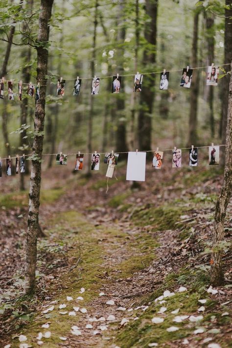 Proposal Ideas Pictures Hanging, Proposal Set Up Ideas Outside Daytime, Cottage Core Proposal, Woodsy Proposals, Woods Proposal Ideas, Witchy Proposal Ideas, Proposal In Woods, Outdoor Proposal Ideas Woods, Intimate Proposal Ideas Outdoor