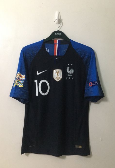 2018 Nike France Home #10 Kylian Mbappe UEFA Nations League (Vaporknit/Player Version) French Boyfriend, Camisa Time, Football France, Fifa Qatar, France Jersey, Jersey Bola, France Soccer, Jersey Collection, France Flag