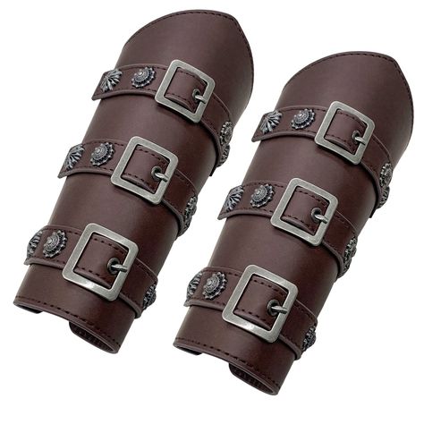 PRICES MAY VARY. 🥋🗡HIGH GRADE FAUX LEATHER BRACERS-The archery bracer arm guard is designed to cover the forearm and biceps. And it can protect your wrist from bowstring. You can use it for shooting. 🥋🗡ADJUSTABLE- The size of this mens leather bracers is 8.46*6.88 inch.You can adjust by the leather arm bands according to your own powerful arm size. Comfortable and sutiable any time any where. 🥋🗡Jeilwiy medieval leather gauntlets is made of PU Leather,Metal,Hand Made.Package includes 2 piec Arm Guards Armor, Archery Bracer, Archer Gloves Arm Guard, Leather Arm Gauntlet, Leather Gauntlets, Metal Bracers Arm Guard, Arm Bracers, Steampunk Arm, Cosplay For Women