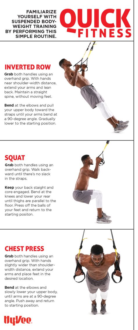 Familiarize yourself with suspended body-weight training with a quick and simple routine of inverted rows, squats and chest presses. Row Workout, Suspension Workout, Inverted Row, Simple Routine, Body Training, Workout Inspiration, Body Weight Training, 2024 Vision, Bodyweight Workout