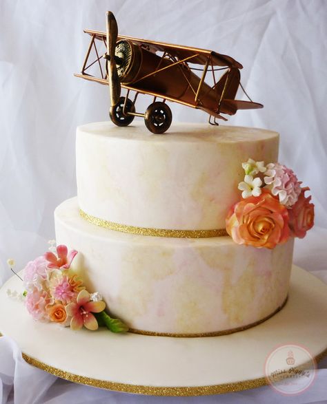 Airplane Grooms Cake, Pilot Wedding Cake, Aviation Wedding Cake, Aeroplane Cake, Aviation Wedding Theme, Travel Cakes, Plane Cake, Groom Cakes, Piggy Cake