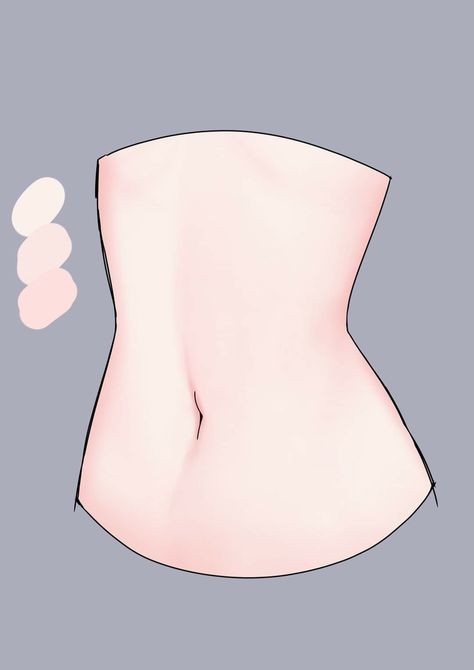 Belly Shading Drawing, Ibis Paint Base, Digital Art Beginner Ibis Paint, Digital Art Styles Inspiration, Vtuber Body Base, Body Drawing Tutorial, Digital Art Beginner, Digital Painting Tutorials, Anime Drawings Tutorials