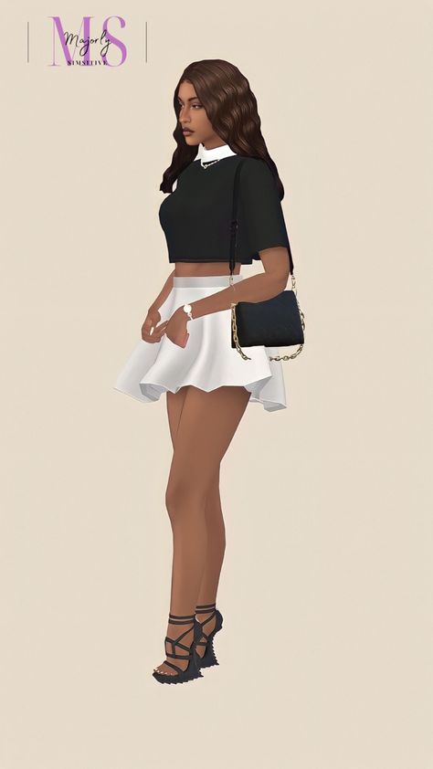 Sim Style Lookbook of Penny Pizzazz. CC linked on my tumblr❤️ Penny Pizzazz, Sims 4 Corset Top, Sims 4 Cc Mini Skirt, Sims 4 Cc Clothes Female Crop Top, Sims 4 Cc Black Mini Skirt, Sims 4 Mini Skirt, Sims4 Cc Mini Skirt, Sims4 Cc Clothing Female Skirt, Sims 4 Tsr