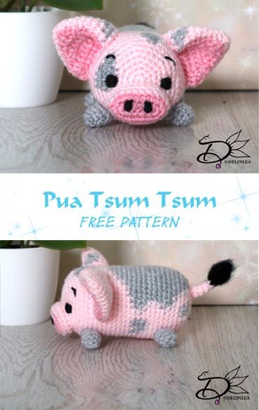 Crochet Studded Animals, Cutest Crochet Patterns Free, Argurami Free Pattern, Free Crochet Patterns For Beginners Toys, Pua Crochet Pattern Free, Free Crochet Pig Patterns, Free Disney Crochet Patterns, Disney Amigurumi Free Pattern, Disney Crochet