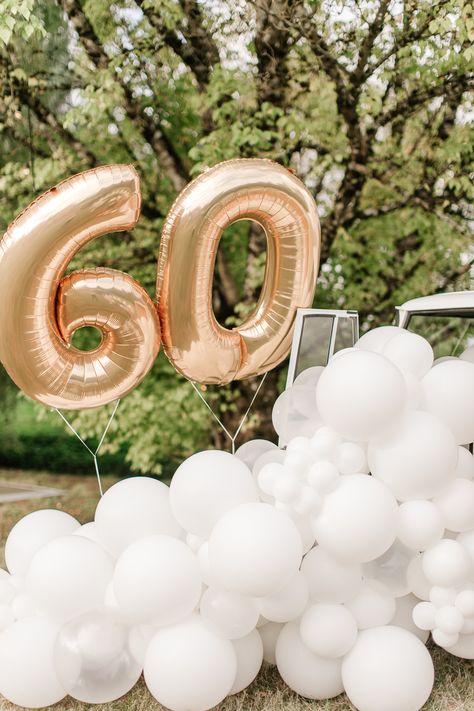 60th Birthday Ideas For Mom Party, Surprise 60th Birthday Party, 60th Birthday Party Themes, 60th Birthday Theme, 60th Birthday Ideas For Mom, 60th Birthday Balloons, 60 Balloons, Moms 60th, Surprise 60th