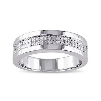 Mens 1/10 CT. T.W. Diamond Wedding Band-JCPenney, Color: White Unusual Wedding Rings, Mens Rings Wedding Diamond, Mens Diamond Band, Wedding Ring Diamond Band, Mens Band Rings, Wedding Bands For Him, Mens Diamond Wedding Bands, Rings Bands, Beautiful Wedding Rings