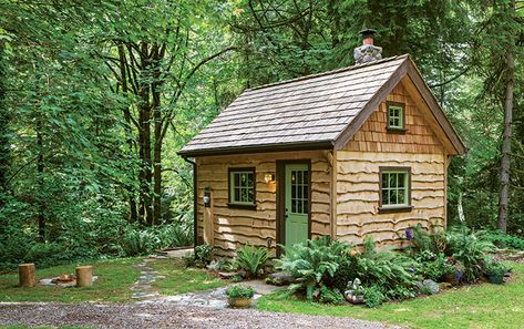 ARCD-11145_7556_2018-01-26_11-03 Houses In Woods, Cottage Homes In The Woods, Homes In The Woods, Smaller Houses, Tiny Log Cabins, Tiny Cottages, Cottage Core House, Cozy Cottages, Small Log Cabin