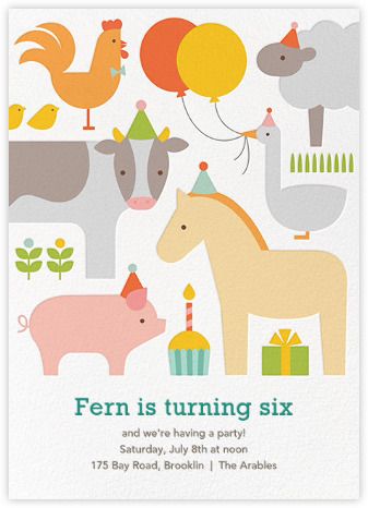 Farm Party Invite, Free Farm Birthday Invitations, Farm Invitation Template, Farm 2nd Birthday Invitations, Birthday Invitation Farm Theme, Barnyard Bash, Birthday Party Accessories, Birthday Bar, Modern Classic Wedding Invitations