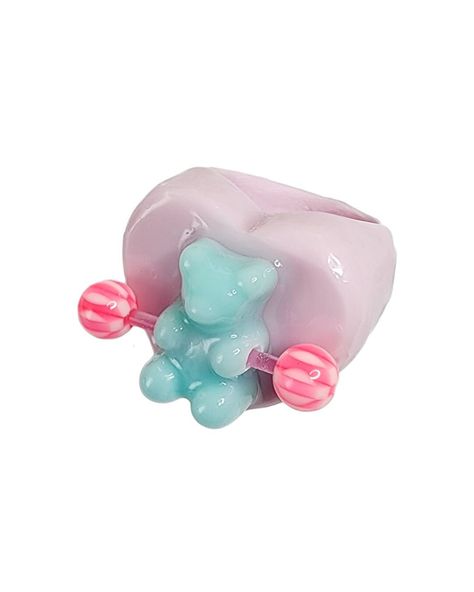 ** READY TO SHIP Our inner child calls for these rings! Made with resin rings reworked in our studio to create unique and super pop items for you! Candy Bear Ring is hand-painted resin in our studio for an incredible glow effect. Customized with a gummy bear and authentic piercing. It's the 2000s trend making its comeback to warm our hearts! ️🔥 📢 Price is for 1 ring. 👉US size: 7.5 (17.7mm diameter approx.)                     8 (18.2mm diameter approx.) Get in touch for any questions ✰Importa Bear Ring, 90s Jewelry, Funky Rings, Art Studio Space, Resin Rings, Ring Pop, Candy Jewelry, Painted Resin, Chunky Ring