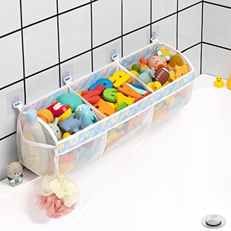 Baby Bath Tub Storage, How To Store Bath Toys, Bath Toy Organizer, Bath Toy Storage, Bathroom Toys, Bath Toy Organization, Tub Toys, Bathtub Toys, Baby Bath Toys