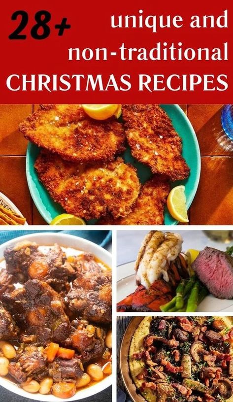 Non-Traditional Christmas Food Ideas for a Unique Holiday Spread! Creative Christmas Dinner Ideas, Dinner Ideas For Christmas Party, Non Tradition Christmas Dinner, Christmas Meal For Two, Unique Christmas Meals, Nontraditional Christmas Dinner Ideas, Xmas Meals Christmas Dinners, Alternative Christmas Meals, Christmas Dinner Ideas Nontraditional