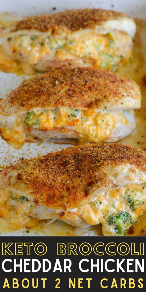 This Broccoli Cheddar Stuffed Chicken is a quick and easy keto dinner recipe around 2 net carbs per serving! Keto Dinner With Chicken, Keto Meals With Chicken, Chicken With Cheese Recipes, Healthy Recipes Easy Chicken, Easy Keto Dinner Meal Prep, Keto Meat Dinner, Low Carb Weeknight Meals, Keto Favorite Recipes, Cheap Keto Recipes