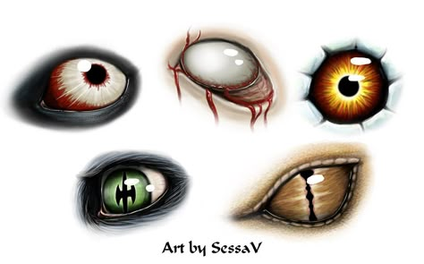 Monster Eyes by SessaV Draw Monster, Drawing Wrinkles, Monster Sketch, Scary Eyes, Eye Drawings, How To Draw Anime Eyes, Manga Eyes, Monster Eyes, Demon Eyes