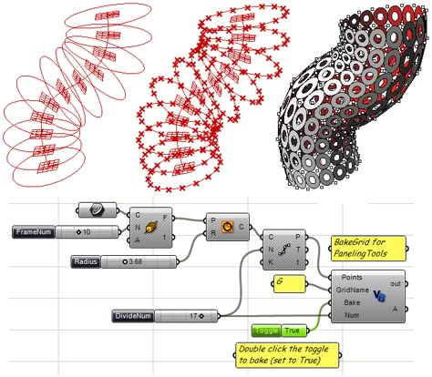 Custom select and bake of objects using VB.NET - Grasshopper Computational Design Architecture, Grasshopper Architecture, Rhino Grasshopper Architecture, Metal Grasshopper, Rhino Architecture, Grasshopper Images, Parametric Architecture Grasshopper, Grasshopper 3d, Rhino Tutorial