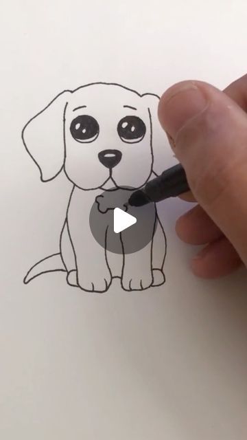 Cute Dog Sketch Easy, How To Draw A Puppy Step By Step, How To Draw Puppies, Drawing Ideas Easy Dog, Drawing A Dog, Draw A Dog Easy, Cartoon Dog Drawing Easy, Draw A Dog, How To Draw A Puppy