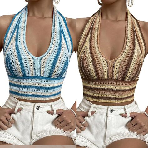 Verdusa Women's Striped Colorblock Tie Backless V Neck Knitted Crop Halter Top
Amazon Affiliate Halter Crop Top, Knit Crop, Cami Tanks, Luxury Store, Outdoor Woman, Pharmacy Gifts, Halter Top, Color Blocking, Stylish Outfits