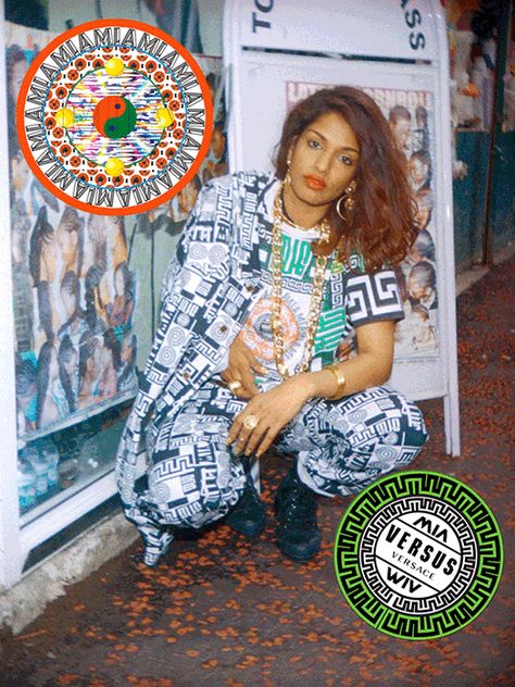 M.I.A. Designs "Bootleg" Versace Collection And It's Amazing Mia Rapper, M I A Rapper, Rapper Photography, Sneakers Hypebeast, 90s Versace, Amsterdam Fashion, Tomboy Chic, Style Bubble, Versus Versace