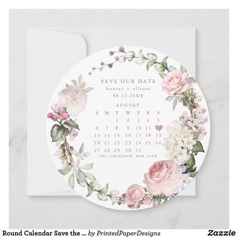 Round Calendar, Card Calendar, Wedding Calendar, Personalized Calendar, Template Wedding, Save The Date Templates, Save The Date Postcards, Graduation Party Invitations, Iphone Wallpaper Girly