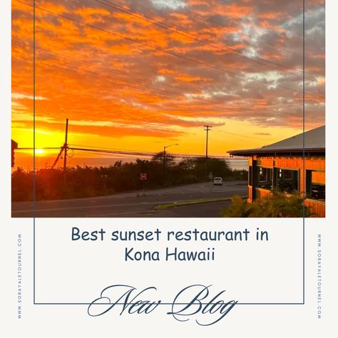 Discover the best spots to enjoy a delicious meal while soaking in those breathtaking Hawaiian sunsets. Whether you're planning a romantic dinner or a fun night out with friends, these dining spots won't disappoint.🌺🌞 #KonaSunsets #HawaiiLife #SunsetDining #KonaRestaurants #Aloha

Check Blog here- https://www.sorayaletournel.com/blog/best-sunset-restaurant-in-kona-hawaii/ Kona Restaurants, Hawaiian Beach House, Sunset Restaurant, Hawaii Kona, Living In Hawaii, Waikoloa Village, Tree Restaurant, Hawaiian Sunset, Kona Hawaii