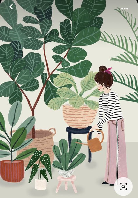 Watering Plants, Plant Painting, Plant Drawing, Green Paper, Save The World, Art Prompts, Plant Illustration, Plant Art, Illustrations And Posters