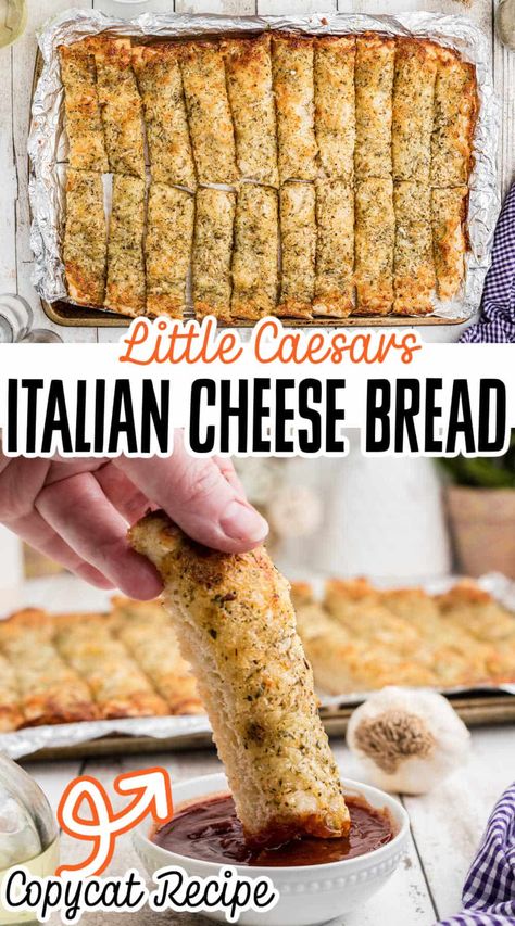 Pepperoni Cheese Bread, Italian Cheese Bread, Cheesy Bread Recipe, Italian Bread Sticks, Cheese Bread Sticks, Italian Bread Recipes, Pizza Bread Recipe, Little Caesars, Cheese Bread Recipe