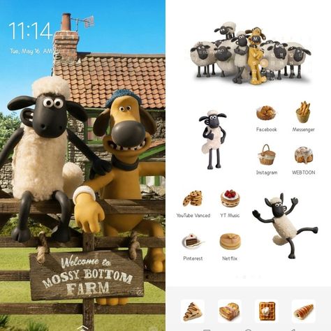 🐑Shaun the Sheep🐑 (part 2) Shaun The Sheep Homescreen, Aesthetic Home Screen, Shaun The Sheep, Homescreen Iphone, The Sheep, Aesthetic Home, Home Screen, Background Design, Sheep