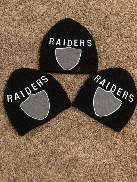 Crochet beanie hats made by Latecia Clay Oakland Raiders Crochet Beanie Hats, Crochet Beanie Hat, Oakland Raiders, Crochet Beanie, Hat Making, Guitar Pick, Beanie Hats, Hats, Crochet