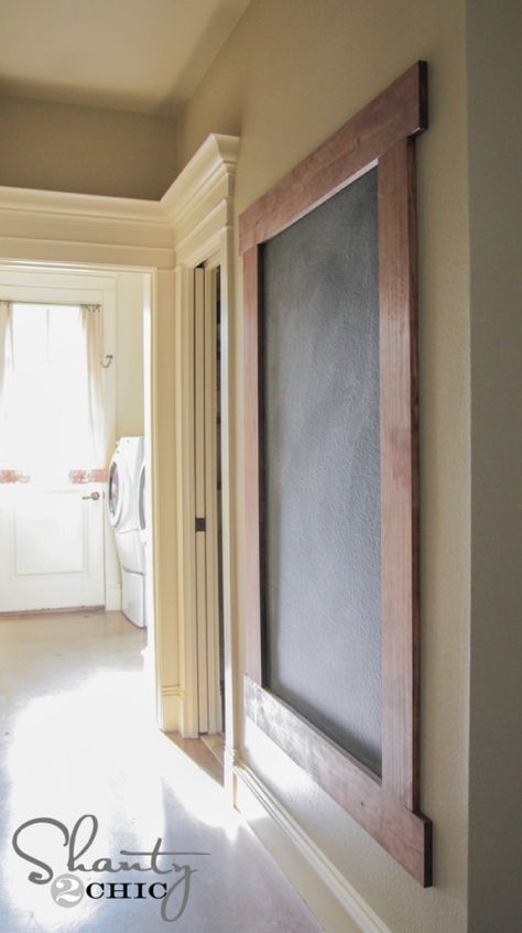 Framed Chalkboard Wall, Shanty 2 Chic, Board Wall, Diy Chalkboard, Framed Chalkboard, Deco Originale, Chalkboard Wall, Door Trim, Chalkboard Paint