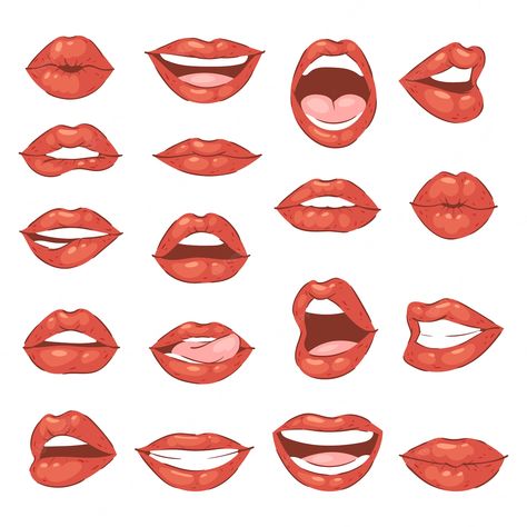 Cartoon Lips, Lips Cartoon, Lips Illustration, Cartoon Mouths, Lip Kiss, Lips Sketch, Lips Painting, Female Lips, Smile Drawing