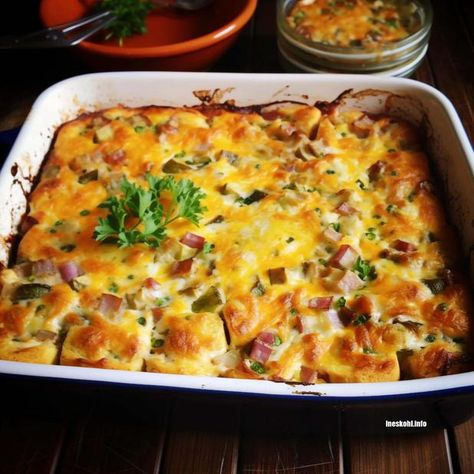 Farmer's Casserole Recipe | InesKohl Kitchen Farmers Casserole Recipe, Farmer's Casserole, Ineskohl Kitchen, Skillet Casserole, Farmers Casserole, Frozen Potatoes, Fresh Potato, Breakfast Casseroles, Savory Recipes