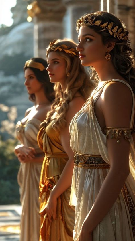 Roman Costume Womens, Greek Olympics Aesthetic, Greek Godesses Outfit, Ancient Greek Dress Goddesses, Greek Woman Aesthetic, Greek Warrior Woman, Female Greek Warrior, Ancient Roman Women, Greek Photoshoot