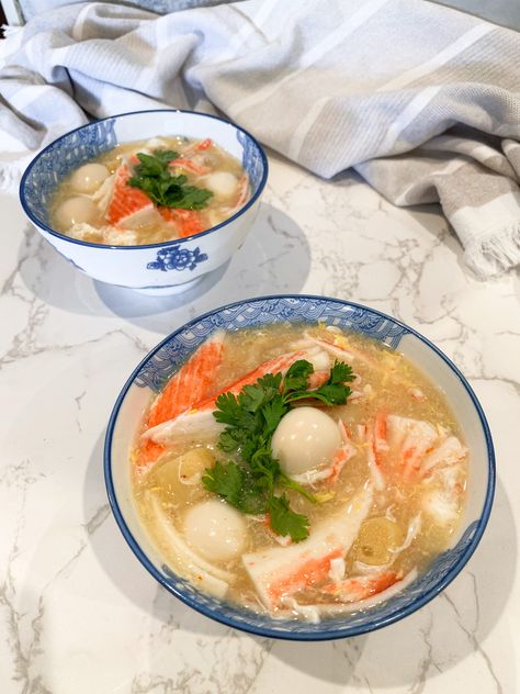 Most POPULAR Soup: Súp Măng Cua (Vietnamese Crab and Asparagus Soup) - Ta-Daa! Vietnamese Egg Drop Soup, Vietnamese Seafood Soup, Crab Asparagus Soup, Asian Seafood Soup, Sup Mang Cua, Soup Mang Cua Recipe, Vietnamese Crab Soup, Vietnamese Soup Recipe, Veitmanese Food