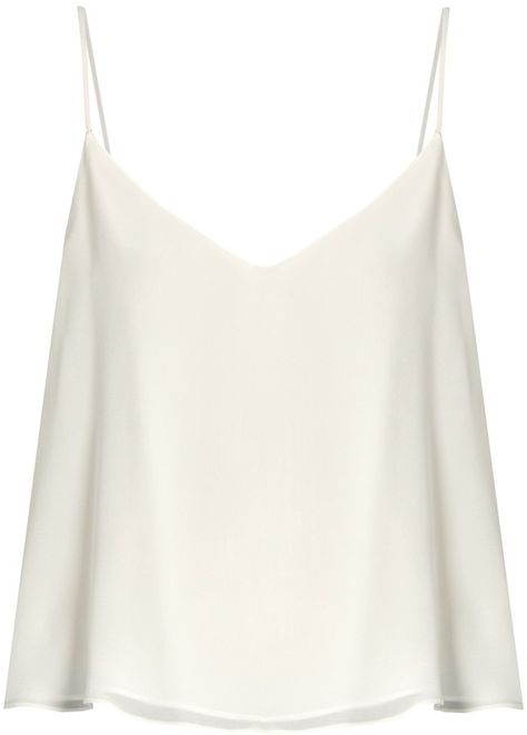 RAEY Deep V-neck silk cami top Silk Shirt Outfit, Tank Top Layered, White Cami Tops, Silk Camisole Top, Silk Cami Top, Layering Tank Tops, Cami Shirt, Silk Outfit, Tank Top Outfits