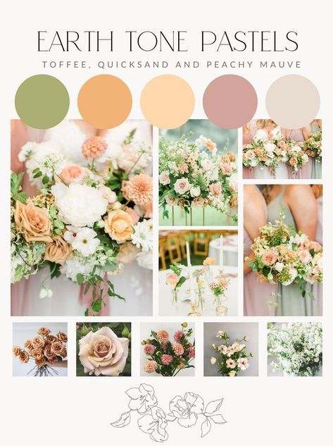 Spring Color Wedding Flowers, Desert Pastel Wedding Colors, Wedding Pallete Colors Summer, Blush Palette Wedding, Spring Neutral Color Palette Wedding, Mauve And Cream Color Palettes, April Wedding Colors 2024, Wedding Color Schemes For Spring, April Wedding Colors Schemes