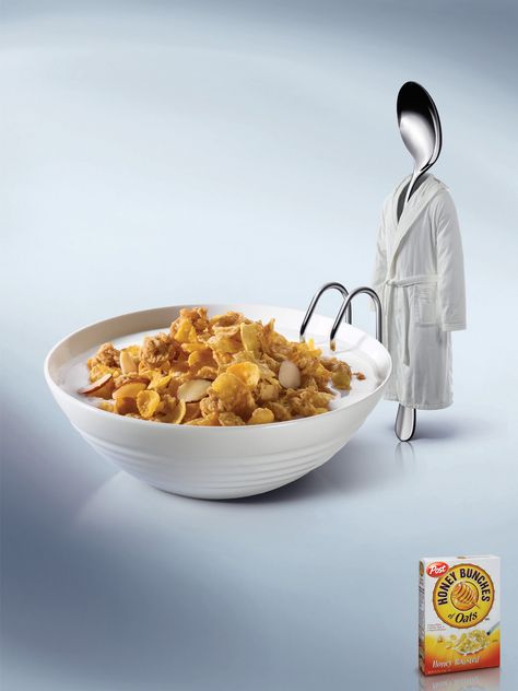 Post Honey Bunches: Spoon, 3 Clever Advertising, 광고 디자인, Creative Advertising Design, Brand Advertising, Publicidad Creativa, Food Advertising, Street Marketing, Guerilla Marketing, Food Ads