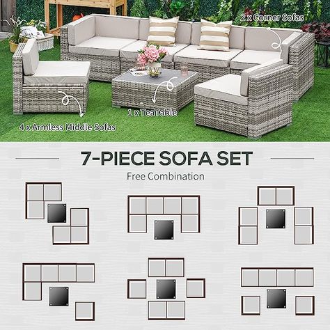 Sectional Patio Furniture, Rattan Patio Furniture, Rattan Furniture Set, Outdoor Patio Set, Patio Sofa Set, Backyard Furniture, Outdoor Patio Furniture Sets, Wicker Patio Furniture, Backyard Spaces