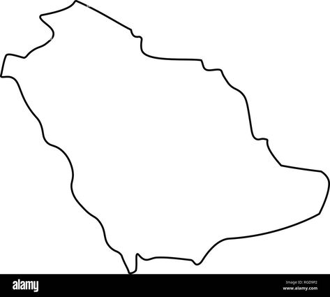 Download this stock vector: Map of Saudi Arabia - outline. Silhouette of Saudi Arabia map vector illustration - RGD9P2 from Alamy's library of millions of high resolution stock photos, illustrations and vectors. Saudi Map Art, Saudi Arabia Illustration Art, Saudi Art, Saudi Arabia Map, Ksa Saudi Arabia, Map Symbols, Map Outline, Boho Painting, Arabic Art