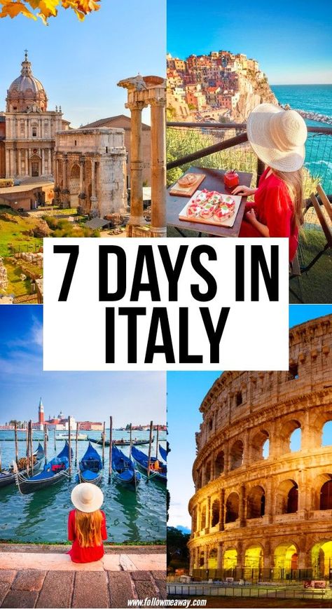 Perfect Italy Itinerary, Italy 7 Day Itinerary, One Week In Italy Itinerary, 7 Days In Rome, Italy In A Week, 1 Week Italy Itinerary, Itenerary Travel Italy, 7 Days In Europe Itinerary, Italy Iterinary