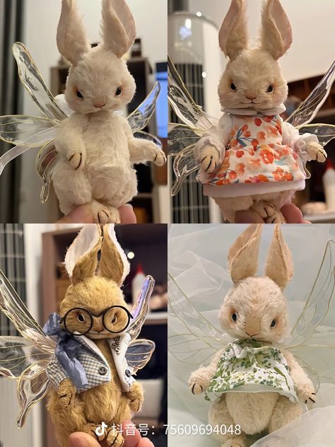 Rabbit Art Doll, Stuffed Animal Character Design, Plush Accessories, Toy Clothes, Vinyl Art Toys, Doll Plushies, Pokemon Toy, Kawaii Plushies, Creepy Dolls