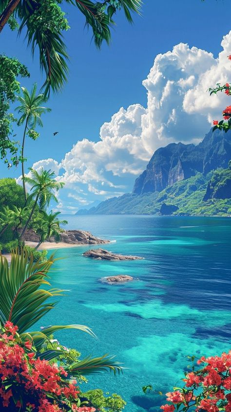 Summer Tropical Aesthetic, Pretty Beach Wallpapers, Tropical Wallpaper Iphone Paradise, Tropical Scenery, Beautiful Beaches Paradise, Cute Summer Wallpapers, Beautiful Ocean Pictures, Pretty Landscapes, Beach Wallpaper