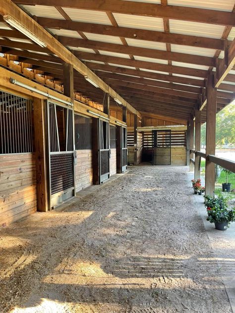 Rustic Horse Stable, Cozy Horse Stable, Three Stall Horse Barn, Current Clothing Trends 2023, English Horse Stables, Horse Enclosures, Horse Ranch Ideas, Outdoor Horse Stalls, Horse Boarding Facility Ideas