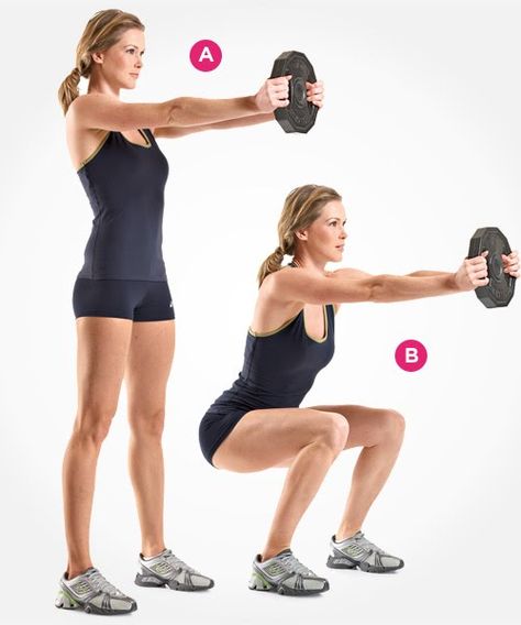 7 Types of Squats You Should Be Doing | Women's Health Magazine Types Of Squats, Calorie Workout, Arm Workouts, Womens Health Magazine, Fitness Video, Body Fitness, Health Magazine, Strength Workout, Sport Motivation