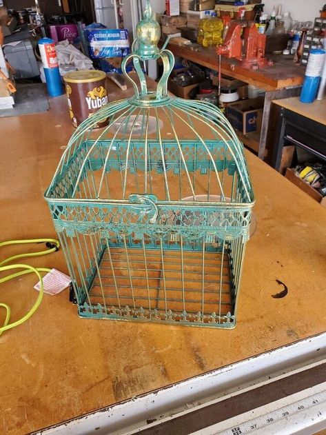 Diy Outdoor Candle Holders, Plug In Lamp, Diy Wall Sconces, Birdcage Lamp, Diy Swag, Creative Upcycling, Desk Nook, Cage Lamp, Little Desk