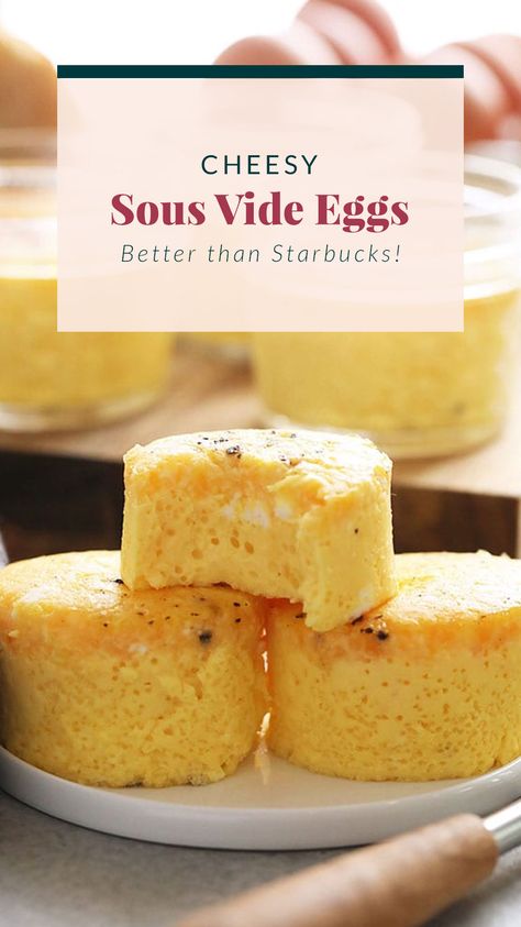 Sous Vide Eggs, Sous Vide Egg Bites, Starbucks Sous Vide Eggs, Starbucks Egg Bites, Sous Vide Egg, Fit Foodie Finds, Egg Bites Recipe, Sous Vide Recipes, Savory Food