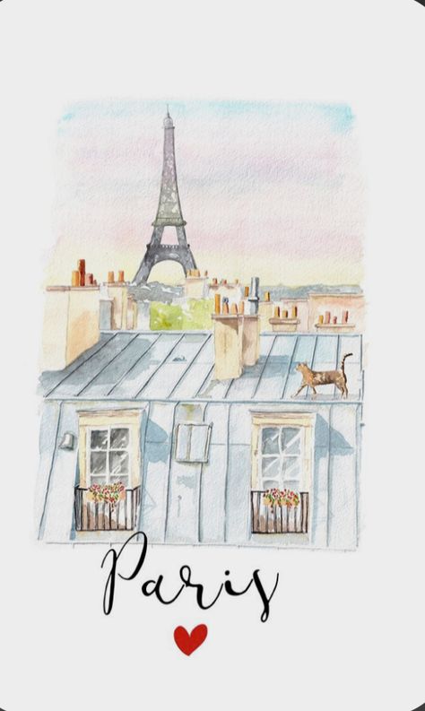 Paris Drawing, Fabric Colour Painting, Eiffel Tower Painting, Paris Illustration, Learn Watercolor Painting, Watercolor City, Newspaper Art, Mountain Drawing, Paris Decor