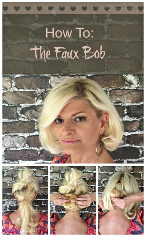 How to Faux Bob Collage #StyleItYourself Faux Bob Tutorial, Fake Short Hair, Faux Bob, New Hair Do, Styles Ideas, Look Short, Hair Up Styles, Halloween Hair, Modern Hairstyles