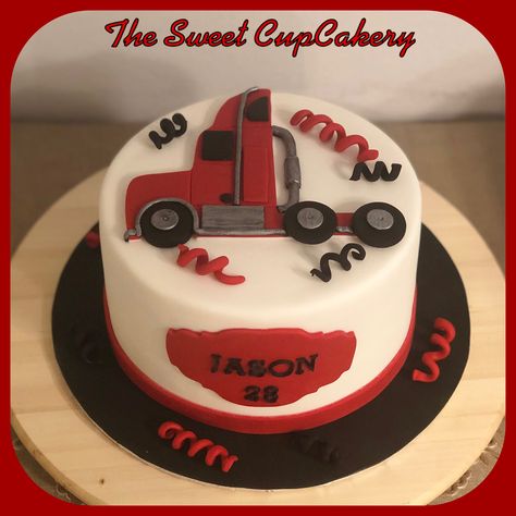 Trailer Truck Cake Cake For Truck Driver, Truck Driver Cake Ideas, Trucker Birthday Cake, Semi Truck Cake Tutorial, Pastel Trailer, Semi Truck Cakes For Men, Semi Cake Truck, Tow Truck Cake, Semi Truck Birthday Cake