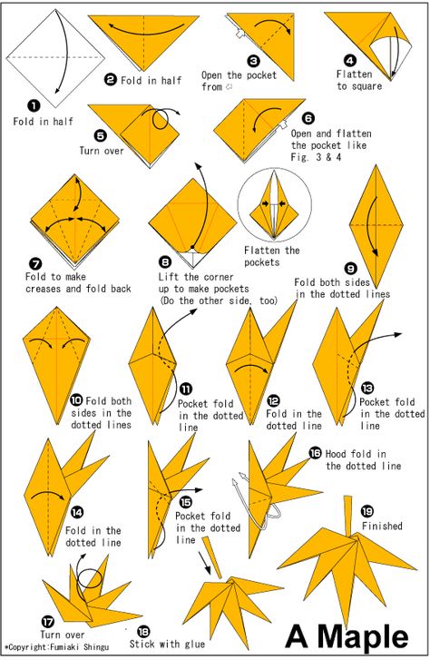 Origami maple leaf, with instructions! Origami Maple Leaf, Origami Guide, Origami Leaves, Origami Diagrams, Dollar Bill Origami, Origami Bookmark, Origami For Beginners, Origami Rose, Origami Patterns