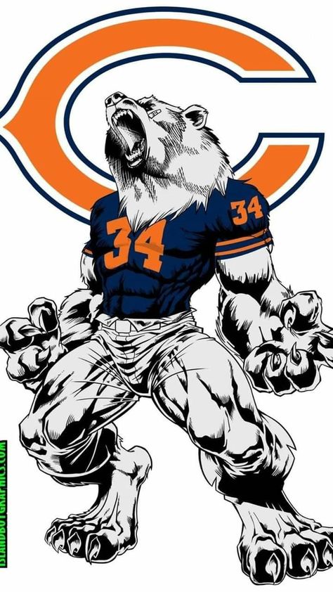 BEAR DOWN FOEVER! Chicago Bears Memes, Chicago Bears Tattoo, Chicago Bears Wallpaper, Chicago Bears Pictures, Fantasy Football Logos, Bears Wallpaper, Nfl Bears, Chicago Sports Teams, Chicago Bears Logo